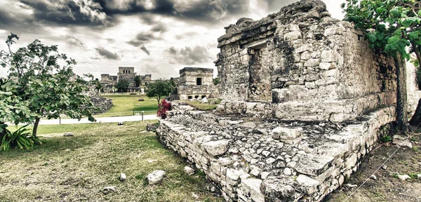 Harika Antik Maya Harabelerini Bir Tulum Meksika — Stok fotoğraf