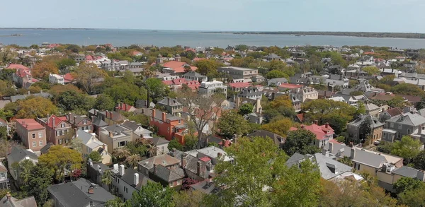 Savannah Skyline Şehir Merkezine Georgia Abd Havadan Görünümü — Stok fotoğraf