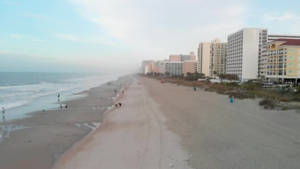 Gün Batımında Güney Carolina Myrtle Beach Havadan Görünümü — Stok video