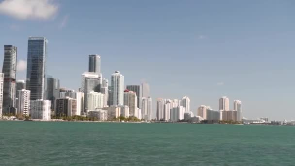 Krásný Pohled Miami Downtown Mrakodrapů Brickell Key Ostrov Florida Usa — Stock video