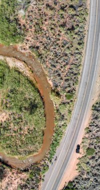 Ek yükü hava panoramik Zion National Park Peyzaj.