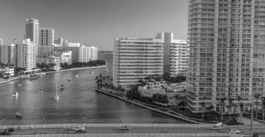 Venedik yol ve Gibb Park, Florida Miami plaj havadan görünümü