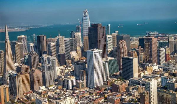 Luchtfoto Van Skyline Van Downtown San Francisco Vanuit Helikopter — Stockfoto