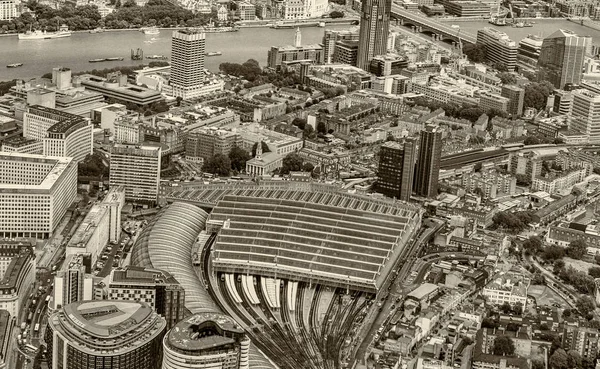 Letecký Pohled Nádraží Waterloo Londýně — Stock fotografie