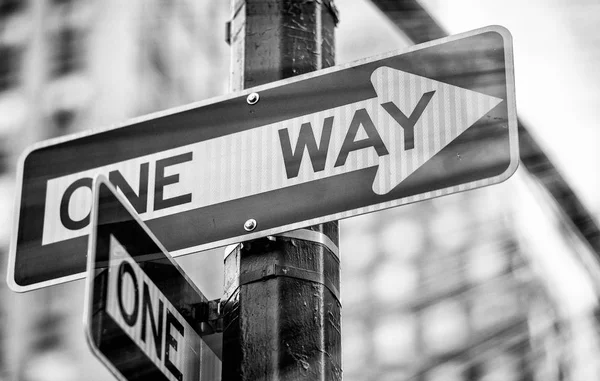 One Way Street Sign New York City — Stock Photo, Image