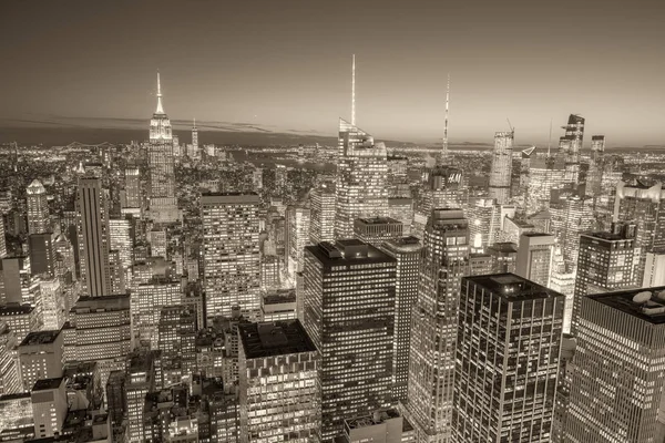 Nueva York City Diciembre 2018 Luces Nocturnas Rascacielos Del Midtown — Foto de Stock