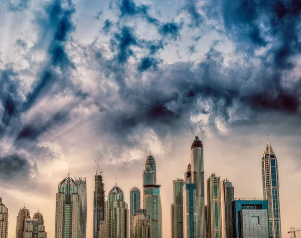 Dubai Városára Naplemente — Stock Fotó
