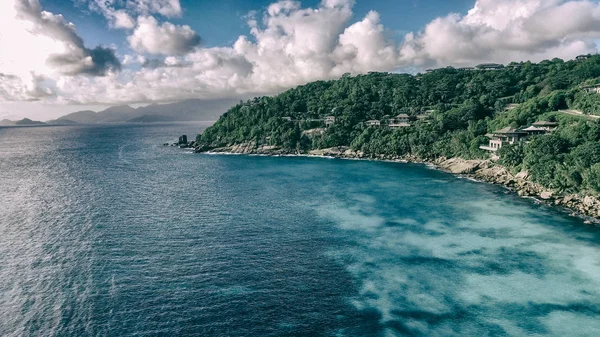 Hermosa Playa Seychelles Vista Aérea — Foto de Stock