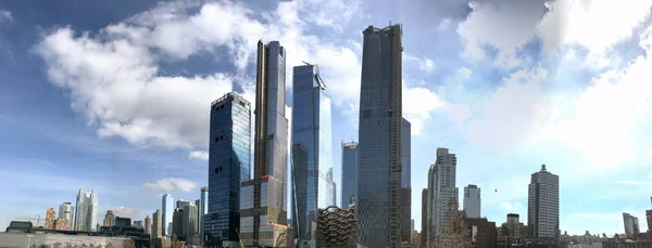 Panoramic View Manhattan Skyline Hudson Yards Winter Day City Attracts — Stock Photo, Image