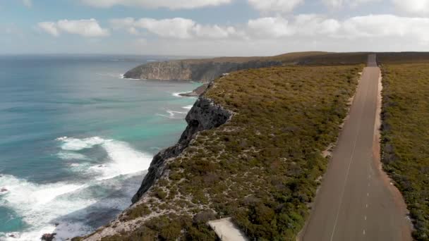 Mooie Luchtfoto Van Nationaal Park Flinders Chase Kustlijn Kangaroo Island — Stockvideo