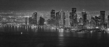 Gece, Katar Doha Hava manzarası.