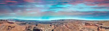 Havadan görünümü, güzel ölü at devlet Park Canyonlands gün batımında.
