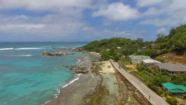 Beautiful Beach Seychelles Aerial View — Stock Photo, Image