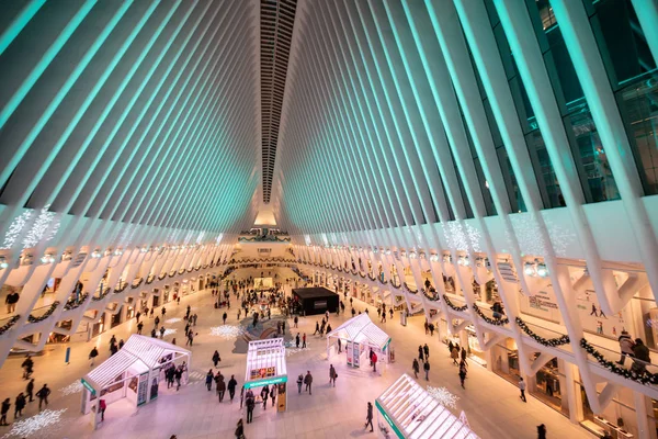 New York City December 2018 Oculus Knutpunkt World Trade Center — Stockfoto