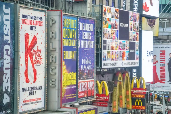 New York City November 2018 Times Square Advertenties Een Winterdag — Stockfoto