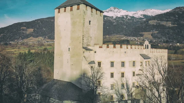 Château Lienz Vue Aérienne Hiver Autriche — Photo