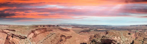 Ölü Atı Canyonlands Hava Panoraması Alacakaranlıkta Utah Sıcak Yaz Gününde — Stok fotoğraf