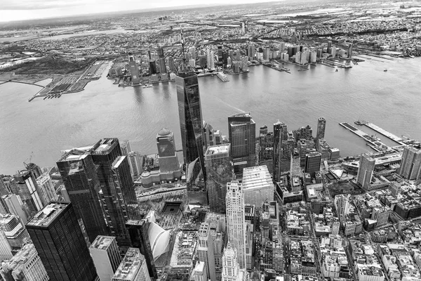 Downtown Manhattan Jersey City Como Visto Helicóptero — Fotografia de Stock
