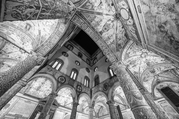 晚上佛罗伦萨的韦奇奥宫 托斯卡纳佛罗伦萨的老宫 — 图库照片