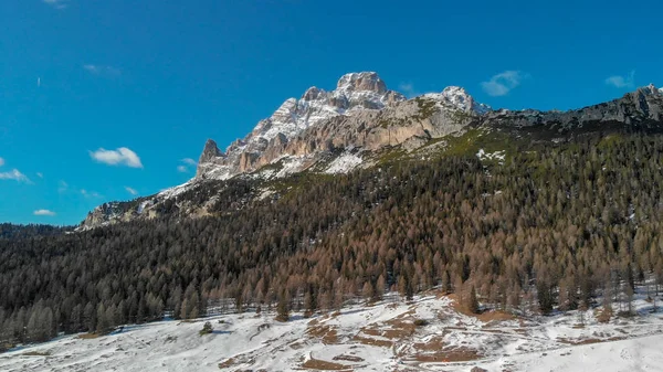 Montanhas Vales Misurina Vista Aérea Alpes Italianos — Fotografia de Stock