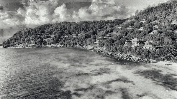 塞舌尔的美丽海滩 鸟瞰图 — 图库照片