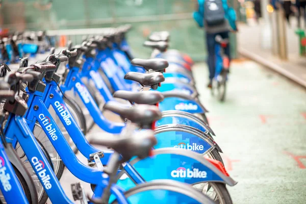 Nueva York City Noviembre 2018 Estación Alquiler Bicicletas Manhattan Este —  Fotos de Stock