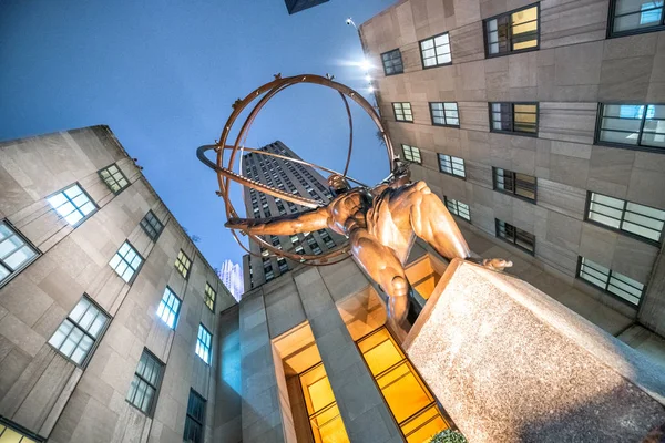 New York City November 2018 Night View Rockefeller Center Manhattan — Stock Photo, Image