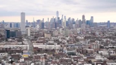 Helikopter Jersey City üzerinden aşağı Manhattan hava manzarası