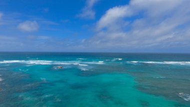Seyşeller güzel plaj havadan görünümü