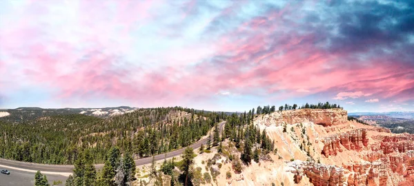 Bryce Canyon Vista Aérea Panorâmica Pôr Sol Utah — Fotografia de Stock