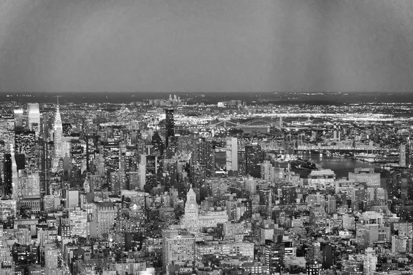 Ніч Пташиного Польоту Центрі Манхеттена Високою Vantage Нью Йорк — стокове фото