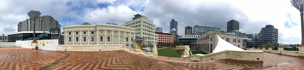 Wellington Nieuw Zeeland September 2018 Wolkenkrabbers Van Stad Een Bewolkte — Stockfoto