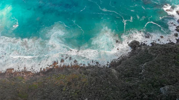 Krásné Pobřeží Podél Oceánu Letecký Pohled — Stock fotografie