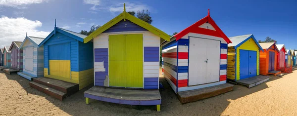 Vista Panorámica Coloridas Cabañas Playa Brighton Beach Australia —  Fotos de Stock