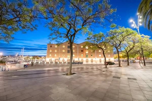 Barceloneta Avenida Edifícios Pôr Sol Barcelona Espanha — Fotografia de Stock