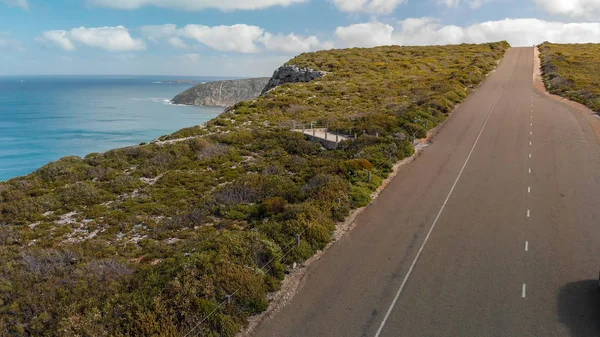 Flinders Milli Parkı Kanguru Adası Kovalamak Kıyı Şeridi Yol Havadan — Stok fotoğraf