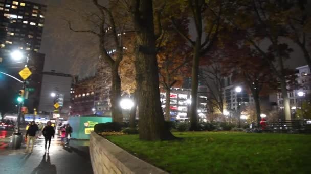 New York City December 2018 Panoramic View Union Square Park — 图库视频影像