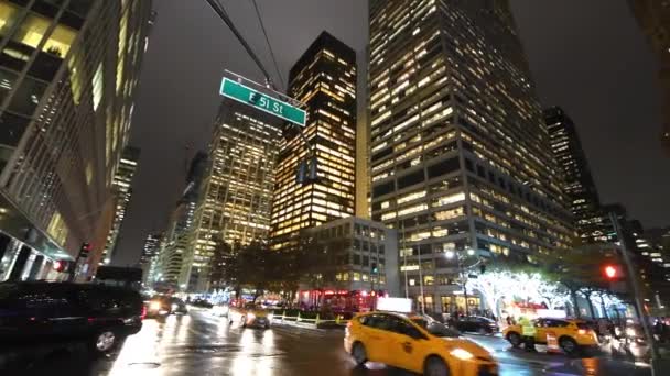 Nova Cidade Iorque Dezembro 2018 Vista Panorâmica Noturna Tráfego Park — Vídeo de Stock