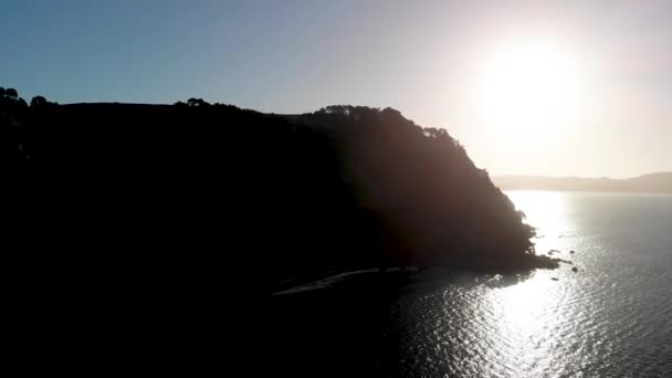 Panorama Luftaufnahme Der Kathedrale Bucht Küste Von Coromandel Neuseeland — Stockvideo