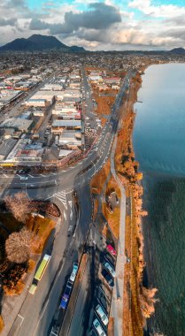 Rotorua kışın gökyüzü görüntüsü, Yeni Zelanda.