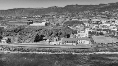 Candelaria ufuk çizgisinin panoramik hava görüntüsü, Tenerife.