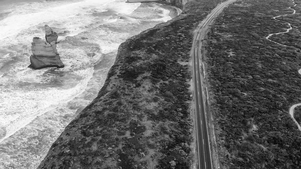 Los Doce Apóstoles Una Tarde Nublada Vista Aérea Panorámica Desde — Foto de Stock