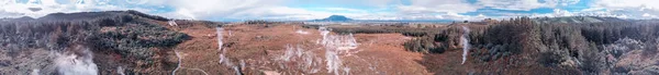 Kráterek Hold Természeti Park Rotorua Légi Felvétel Gejzírek Zéland — Stock Fotó