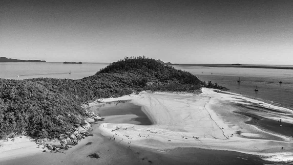 Whitehaven Beach Australia Panorama Pemandangan Udara Garis Pantai Dan Pantai — Stok Foto