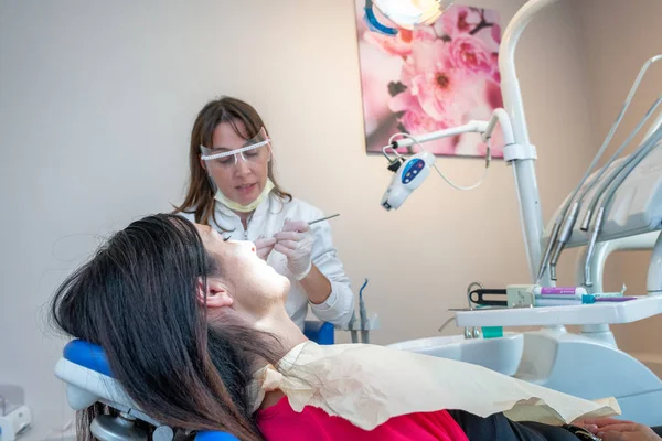 Dentist Patient Preparation Dental Hygiene — Foto Stock