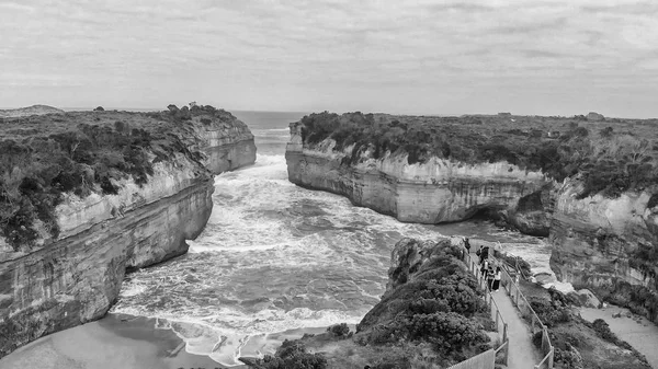 Loch Ard Gorge Kaya Oluşumları Avustralya Havadan Görünümü — Stok fotoğraf