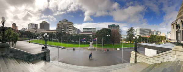 新西兰惠灵顿 2018年9月5日 新西兰议会大厦在阳光明媚的日子 这是一个著名的城市景点 — 图库照片
