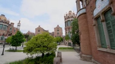 Recinte Modernista de Sant Pau, Barcelona, İspanya 'da geniş açılı görüş