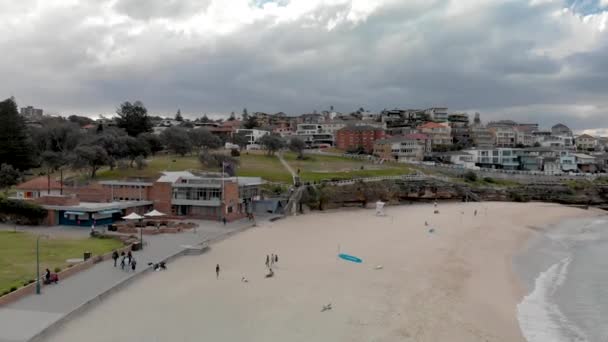 Bronte Plaj Havadan Görünümü Sydney — Stok video