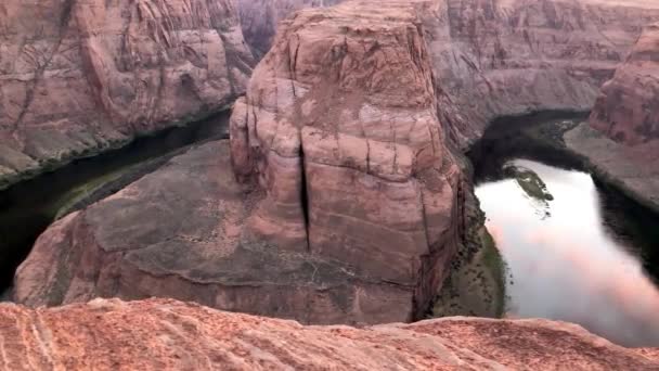 Scenico Filmato Aereo Tranquillo Canyon Ferro Cavallo — Video Stock